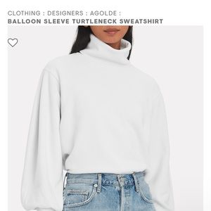 Agolde balloon sleeve turtleneck sweatshirt